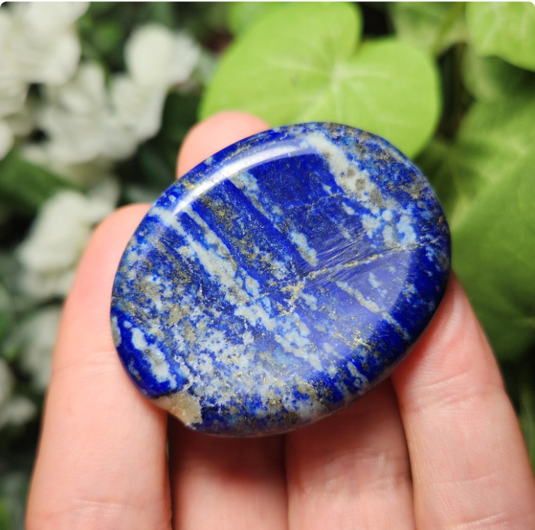 5PCS Lapis Lazuli Worry Stone Healing Crystal Palm Stone Energy Gemstone