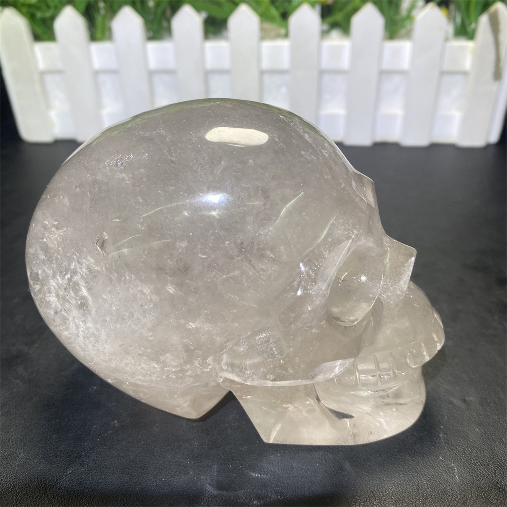 1.9LB 4.2″Natural A+Smoky Quartz Skull Statue Crystal Carving Reiki Heal Decor
