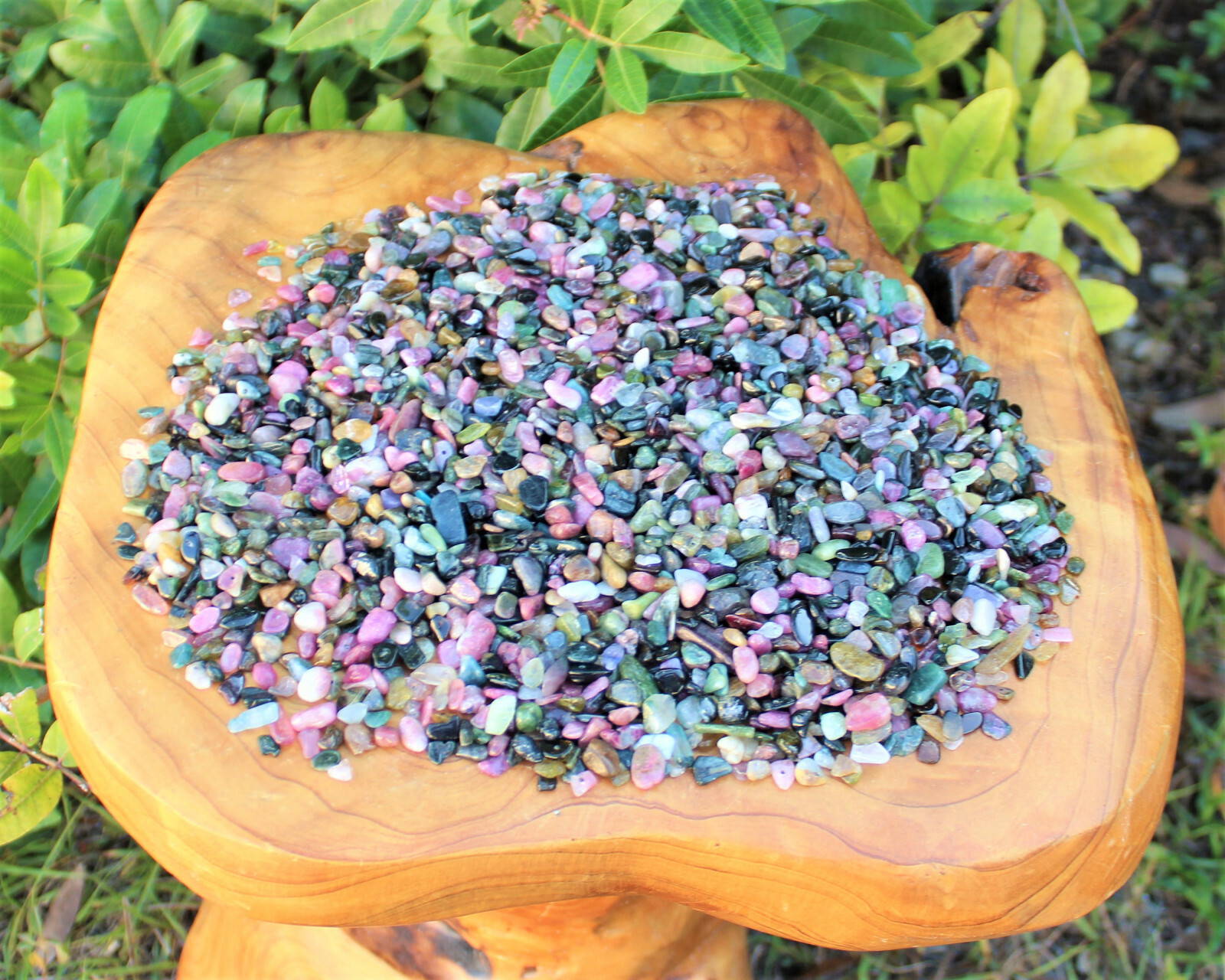 Rainbow Tourmaline Semi Tumbled Gemstone TINY Chips 2-4 mm Wholesale Bulk Lots