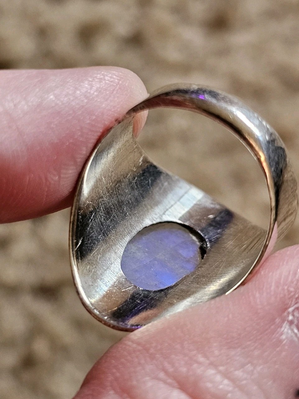 Sterling Silver Moonstone Ring, Size 7, Crystals & Stones, Mineral Specimen