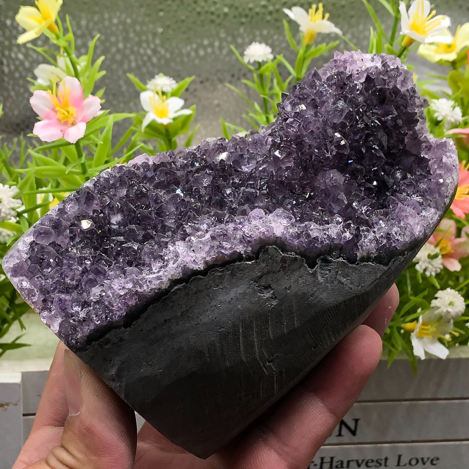 692g Natural Light Purple Amethyst Quartz Crystal Cluster Specimen Healing
