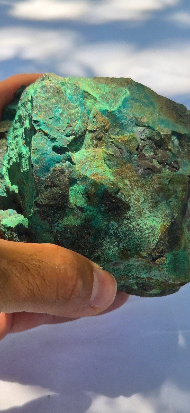 Large 880 Grs Old Chrysocolla Specimen Arizona USA Dark Green Blue Chalky Matrix