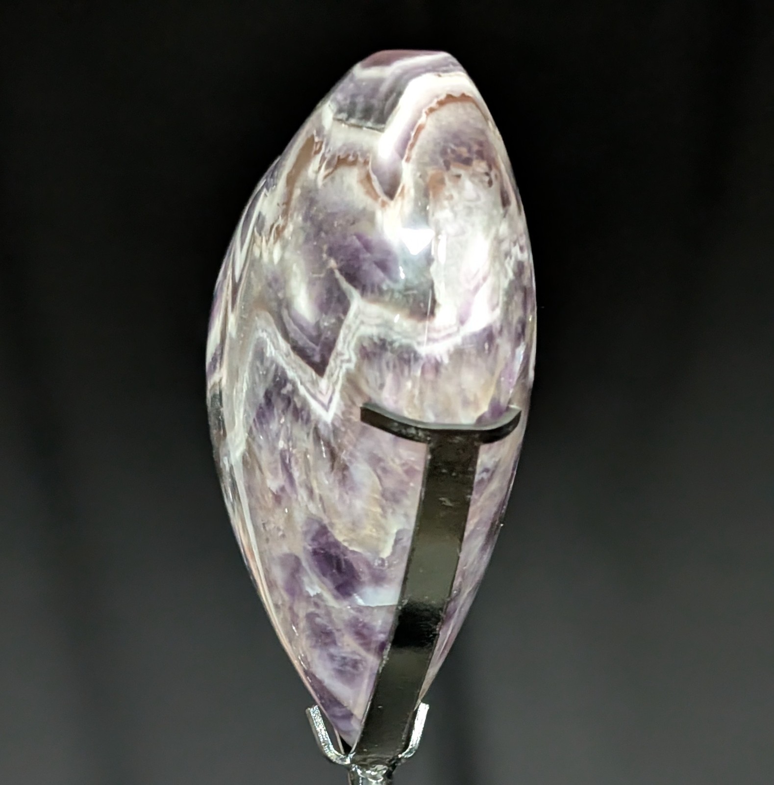 Chevron Amethyst Heart Carving Dream Large Big Crystal Gemstone Chakra