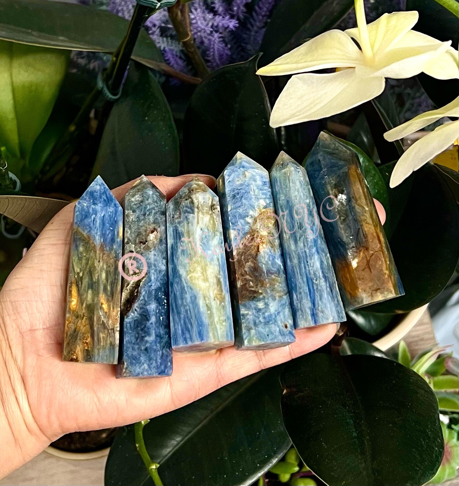 Wholesale Lot 1 Lb Natural Blue Kyanite Obelisk Tower Point Crystal