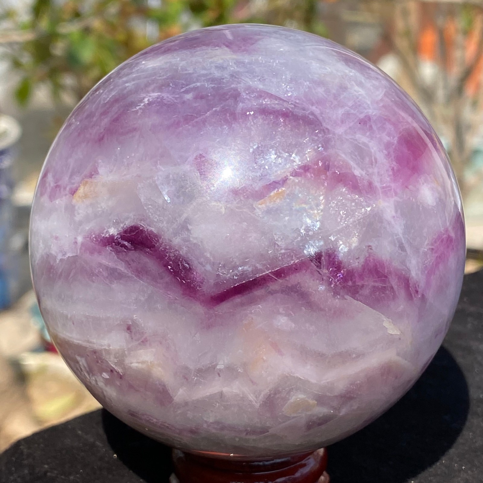 1.66LB Natural Colorful Fluorite Ball Quartz Crystal Energy Sphere Healing