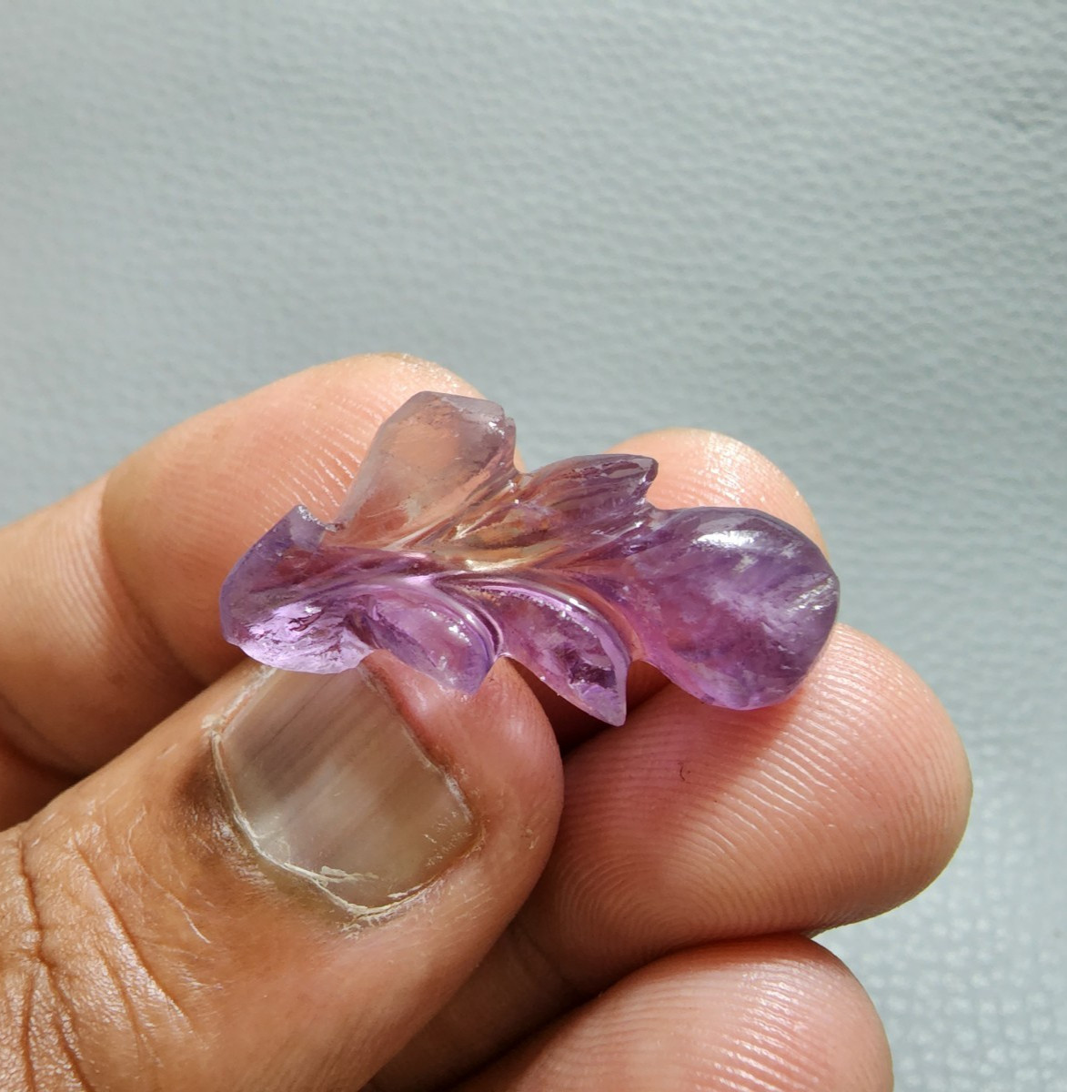 Lovely AA+ 19 Crt Purple Ametrine Flower Carving Gemstone Jewelry Making Carving