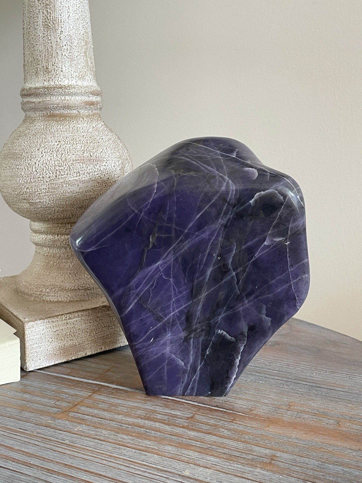 Deep Purple Morado Opal, hand carved and polished, 1806g, 3.98lbs, violet flame