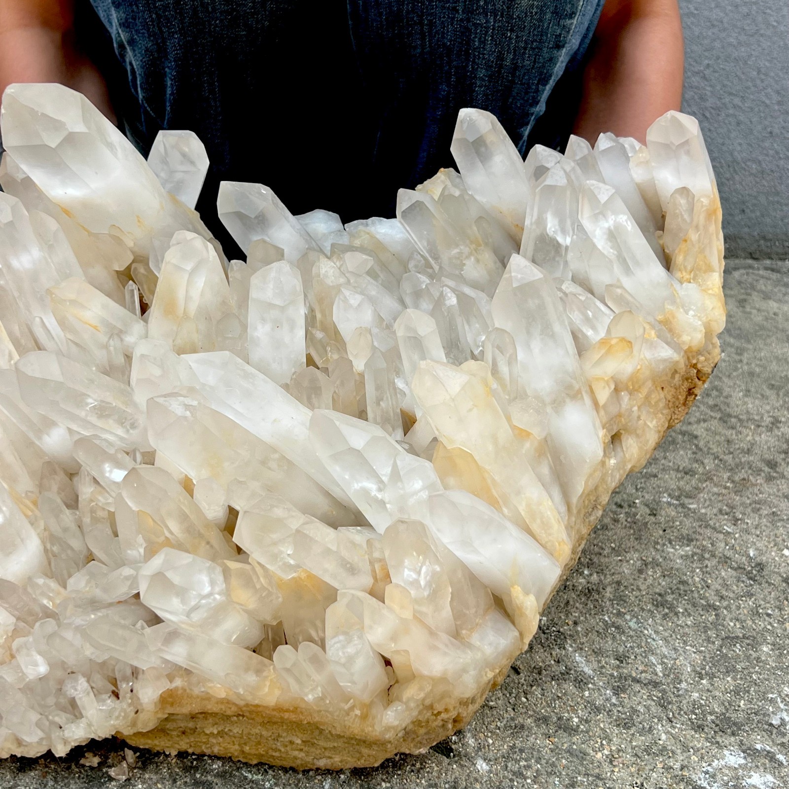 54LB New Find white Phantom Crystal Quartz Cluster Mineral Specimen Healing
