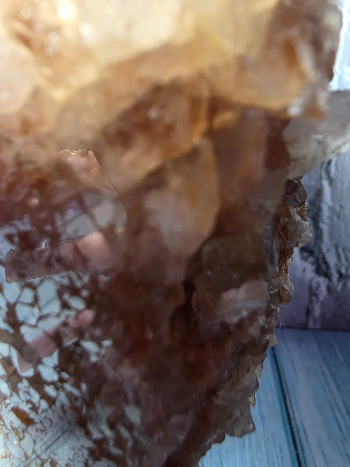 Pink Amethyst Freeform with Druzy on Custom Stand – Argentina – 710g