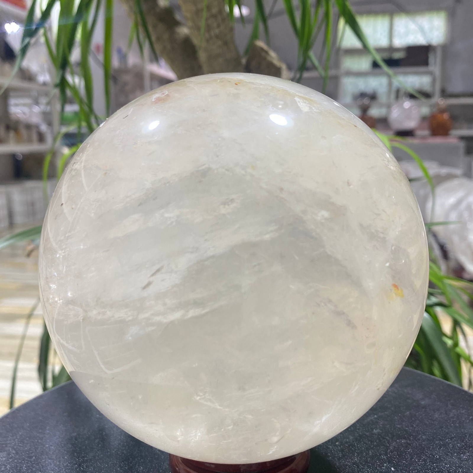 7.05LB white crystal transparent quartz crystal ball Reiki repair