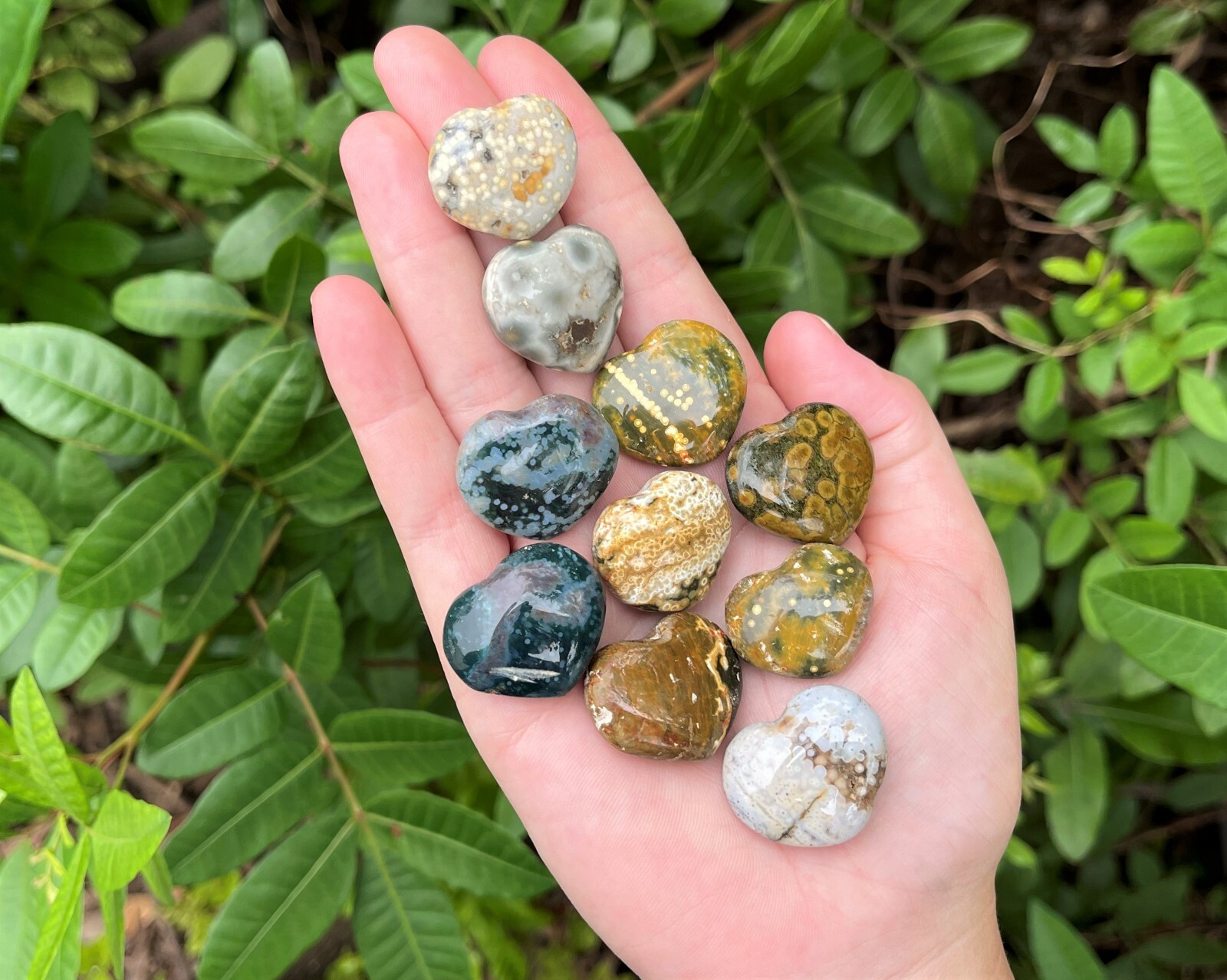 Ocean Jasper Heart: 1″ (Ocean Jasper Crystal Hearts, Natural Sea Jasper Hearts)