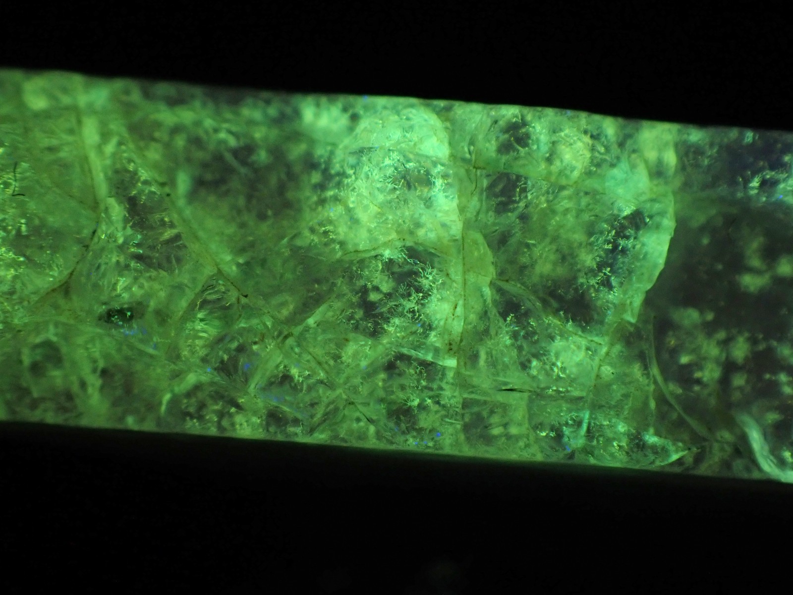 Beautifully fluorescent Hokkaidoite and opals containing organic minerals B274