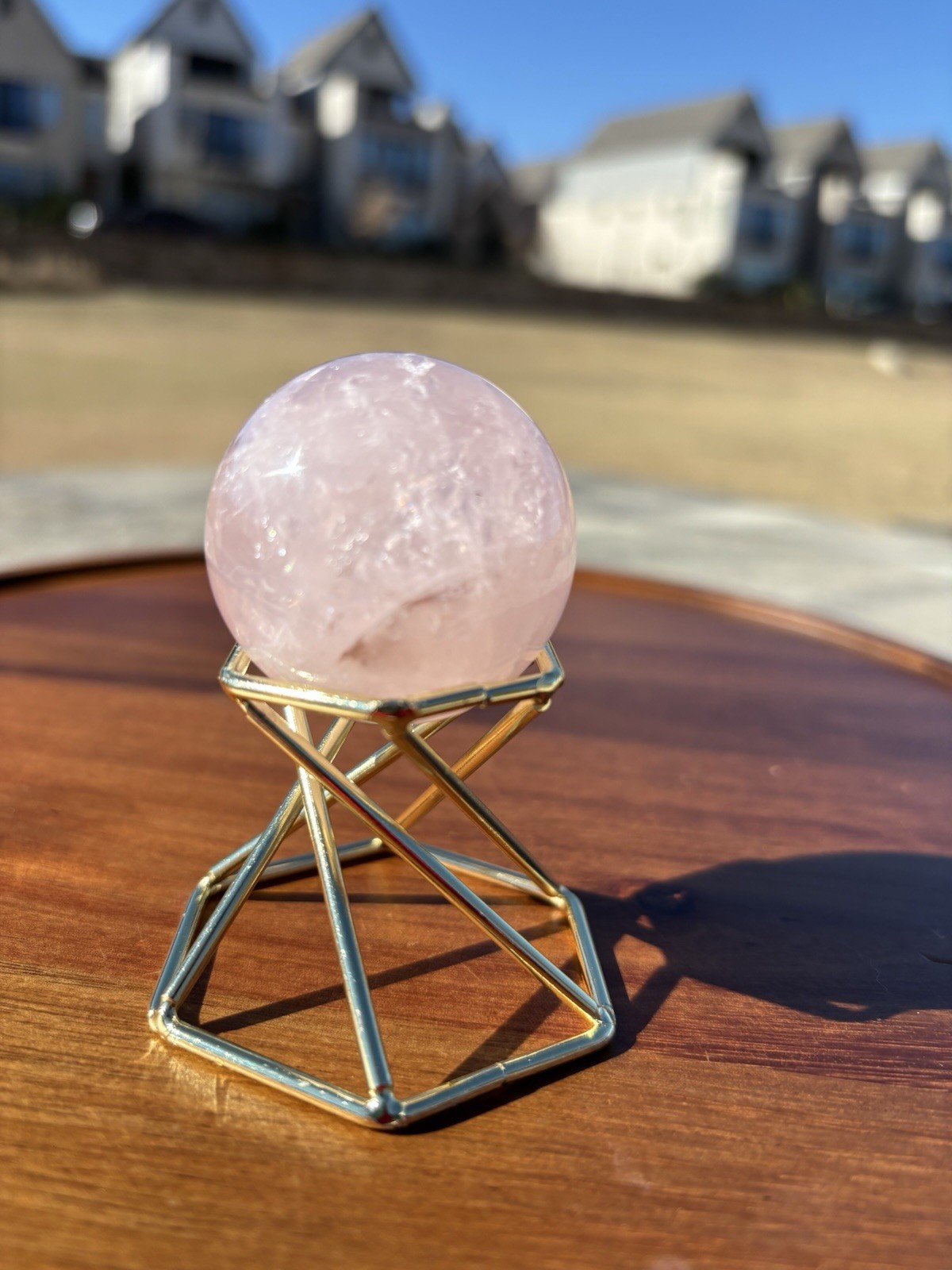 Rose Quartz Sphere 41mm (96g) Soft Pink Healing Stone Crystal Sphere