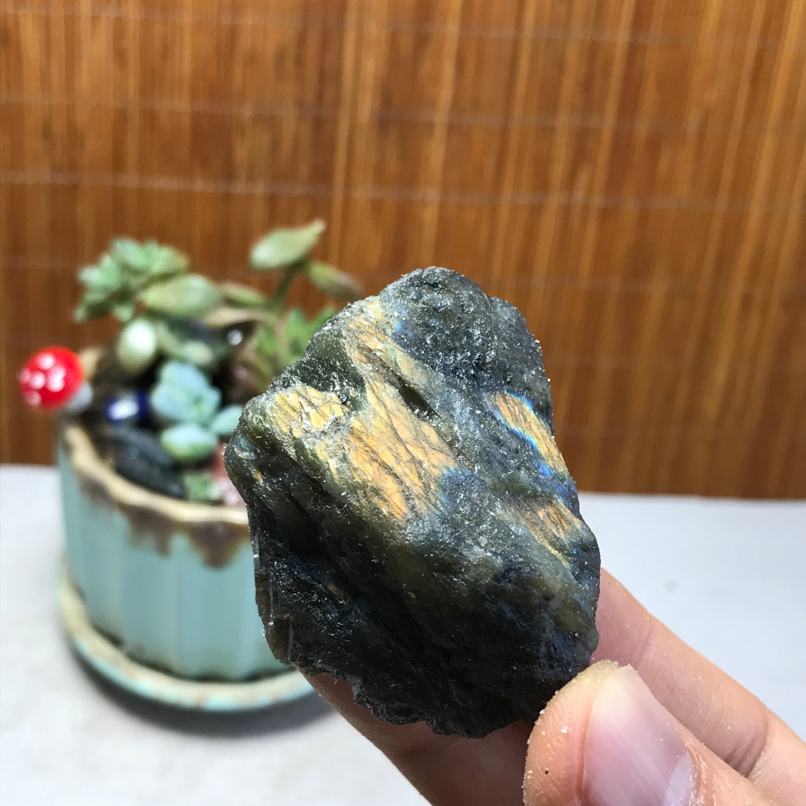 50-35-28mm Natural Labradorite Crystal gemstone Rough Mineral Specimen A5380