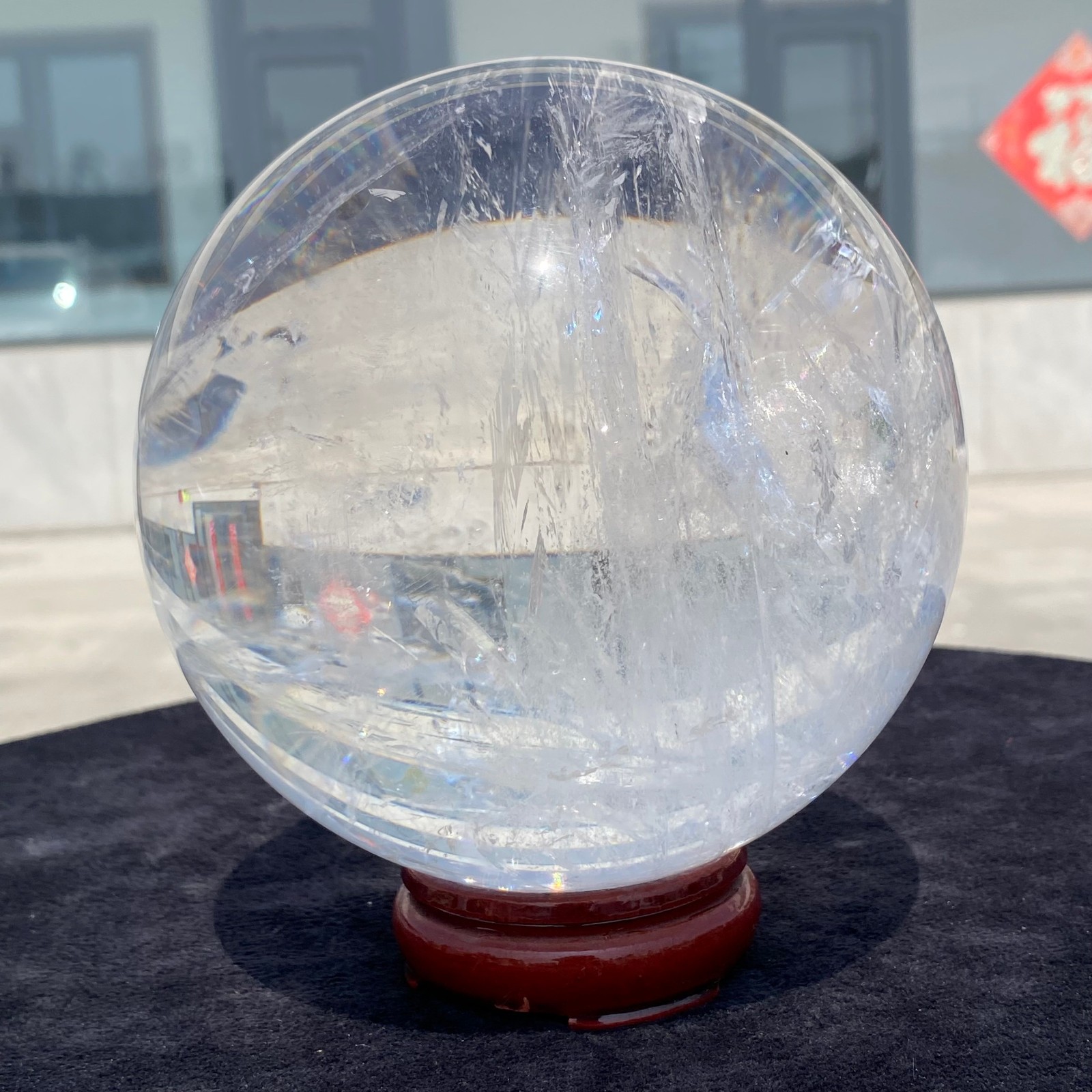 7.82LB white crystal transparent quartz crystal ball Reiki repair