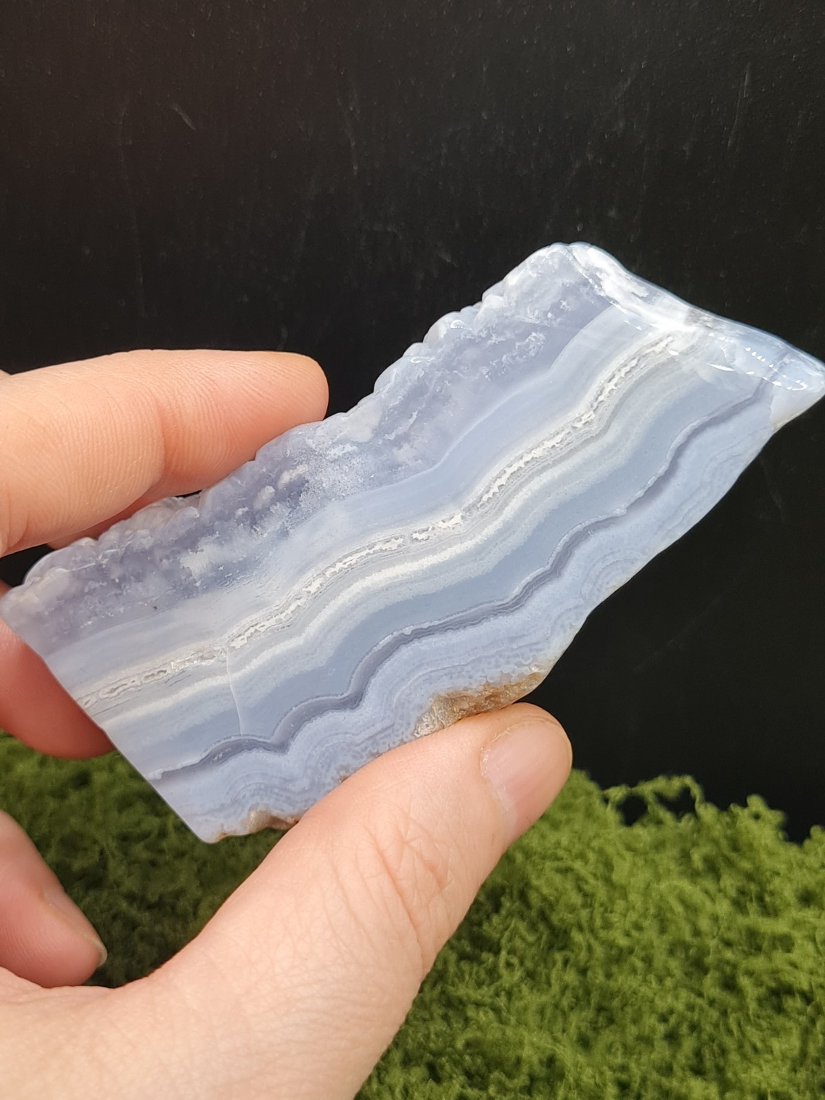 High Quality Blue Lace Agate Polished Slab – Namibia – Banded Crystal – 69g