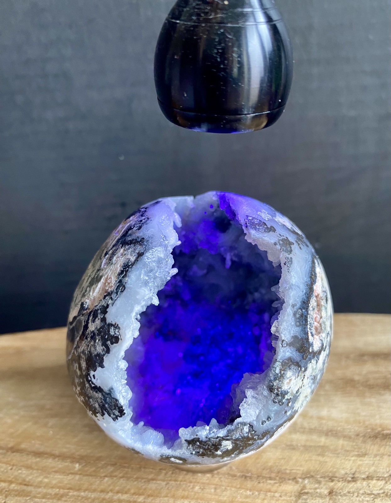Crystal Argentina Agate Geode Sphere Druzy Raw UV High Quality Rare 264g 7.7cm