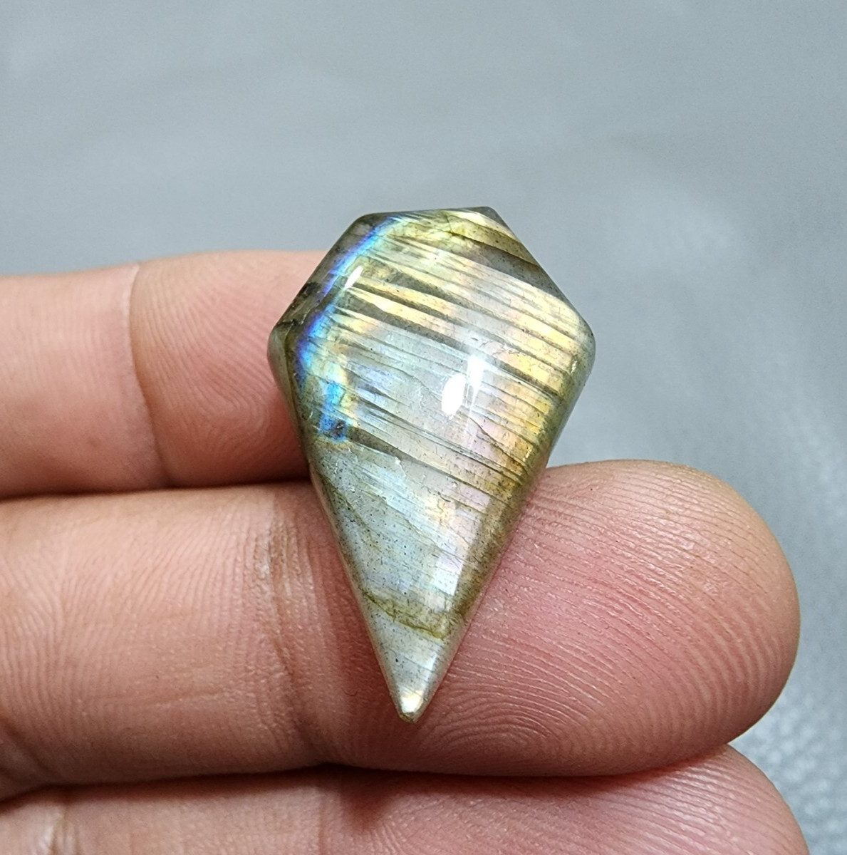 22 Crt Outstanding Labradorite Cabochon Coffin Shape Loose Gemstone For Jewelry