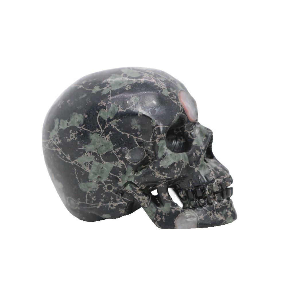 2″ PLUM FLOWER STONE Carved Crystal Skull Realistic Healing Randomly Send 1pc