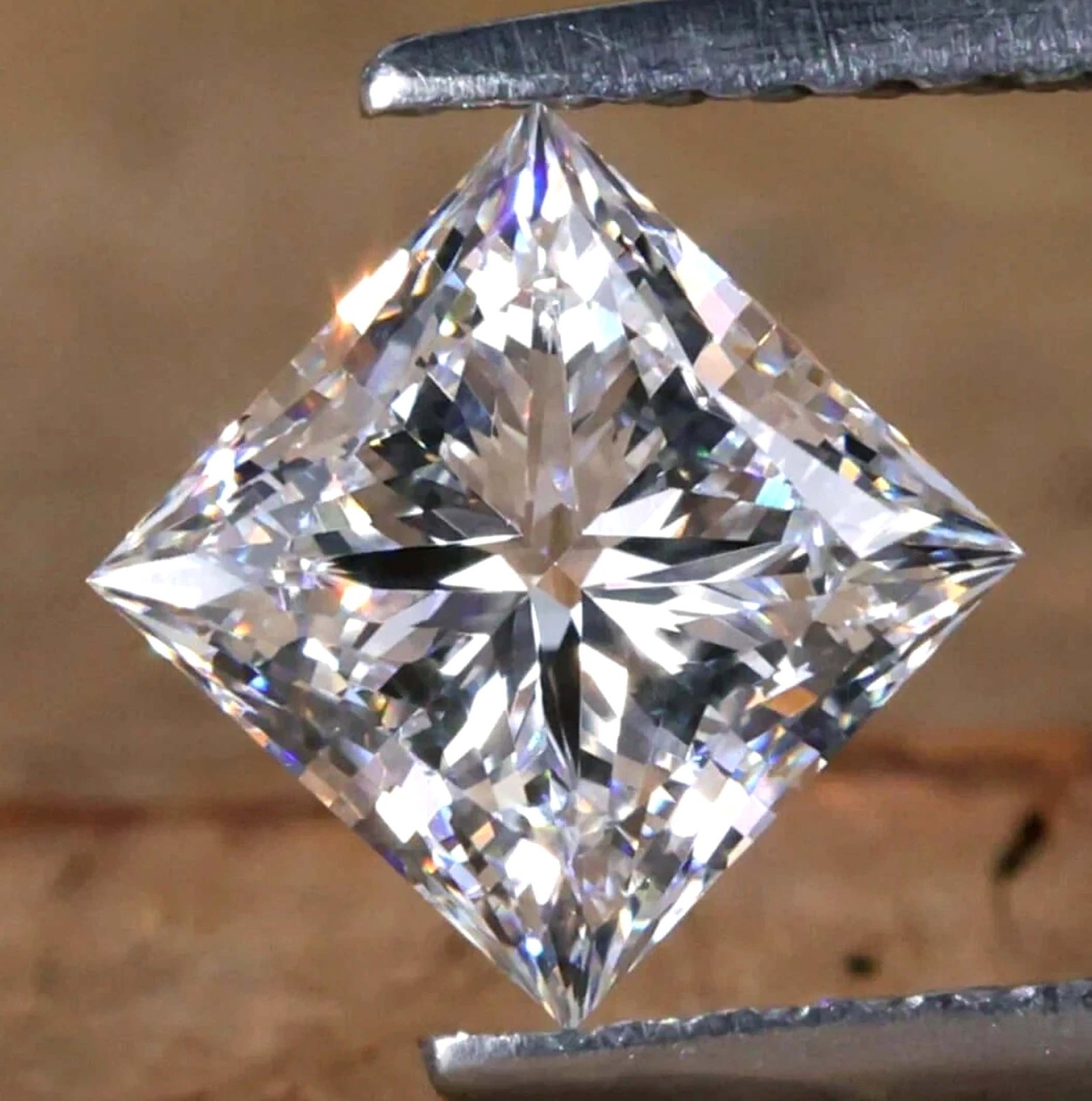 Natural White Diamond 2.3 Ct Princess Shape VVS1 D IGL Certified Loose Gems 5SDI