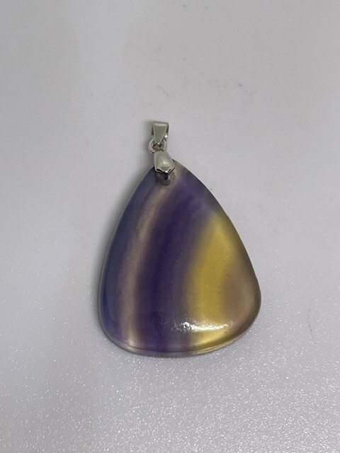 Rainbow / Banded Fluorite Pendant – Crystal – #2