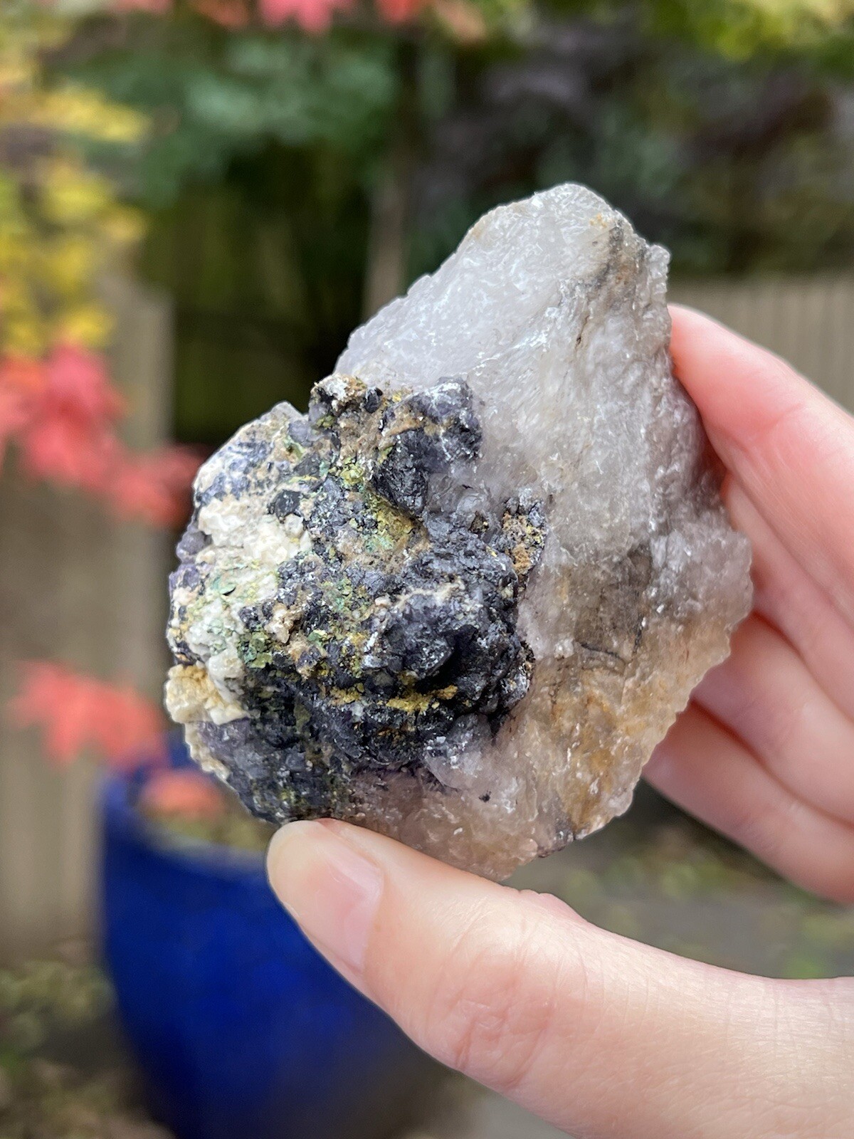 Blue John Fluorite Mineral Specimen United Kingdom 240g 17
