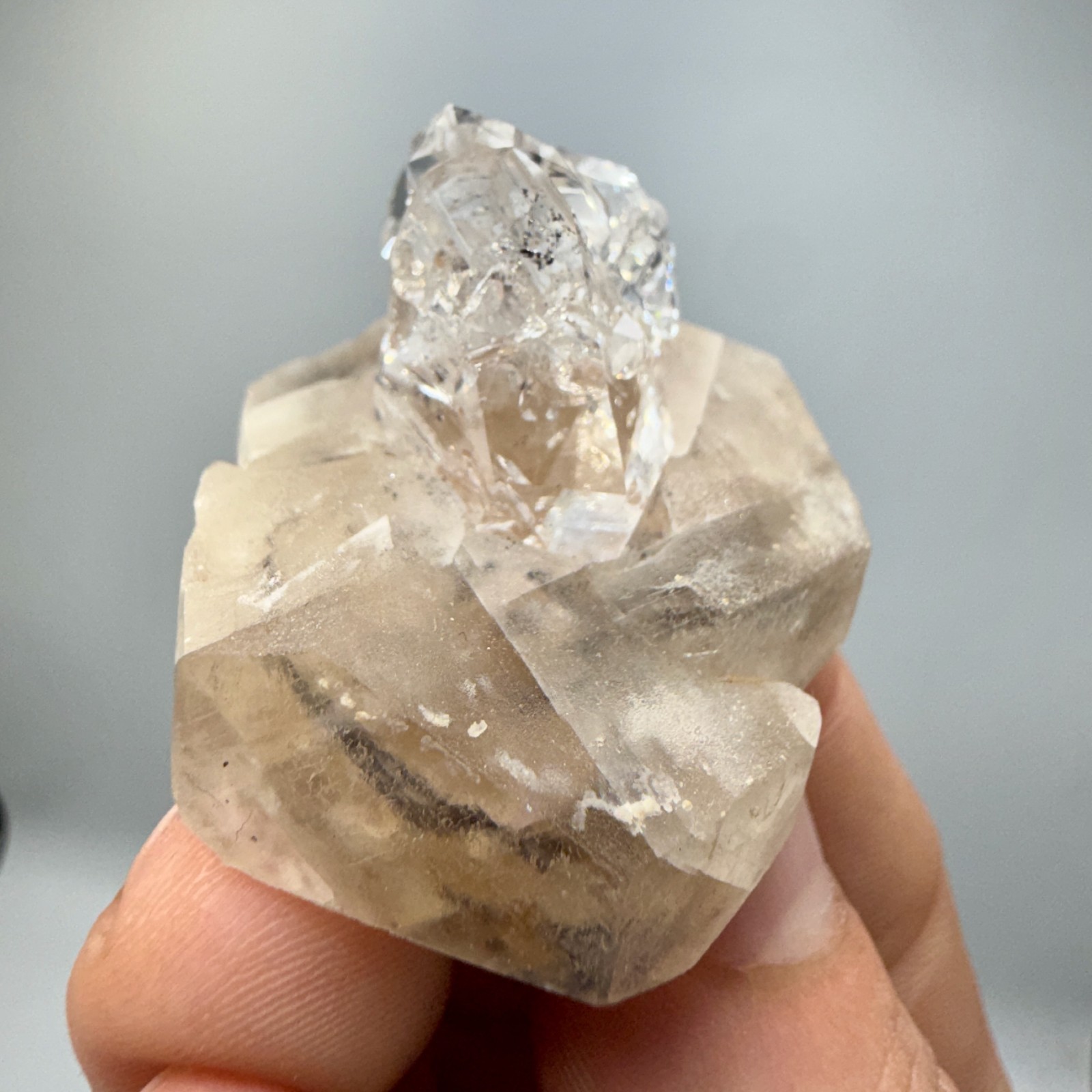 Herkimer Diamond Gem Cluster Perched on Calcite Crystals, Unique + 100% Natural!