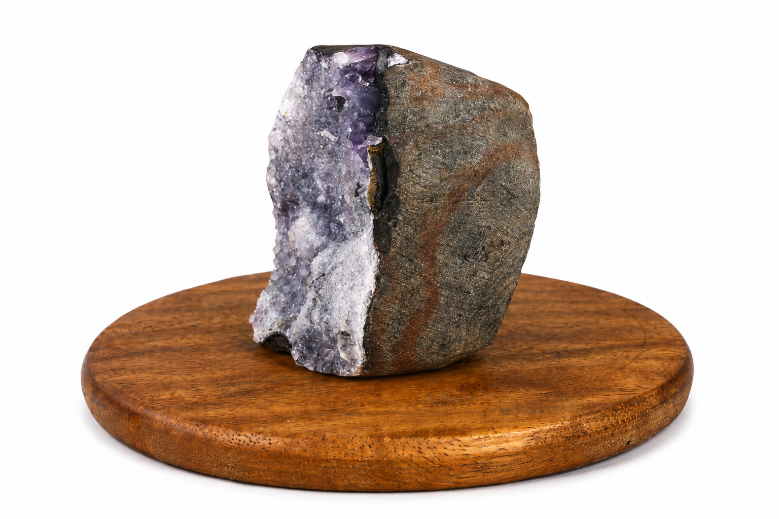 Natural Amethyst Quartz Geode Mineral Specimen 204g 6x4cm India