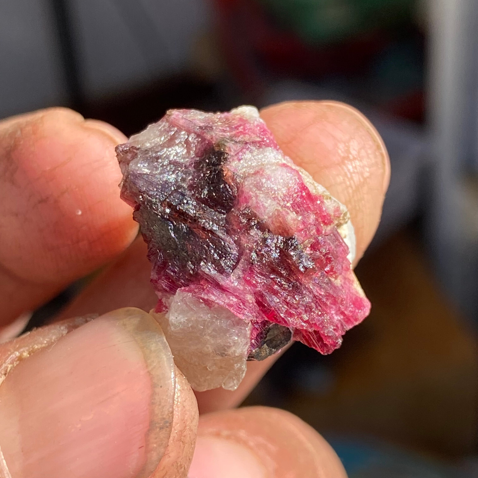 7.0g Natural Pink Tourmaline Crystal Cluster Rough Gem Mineral Specimen