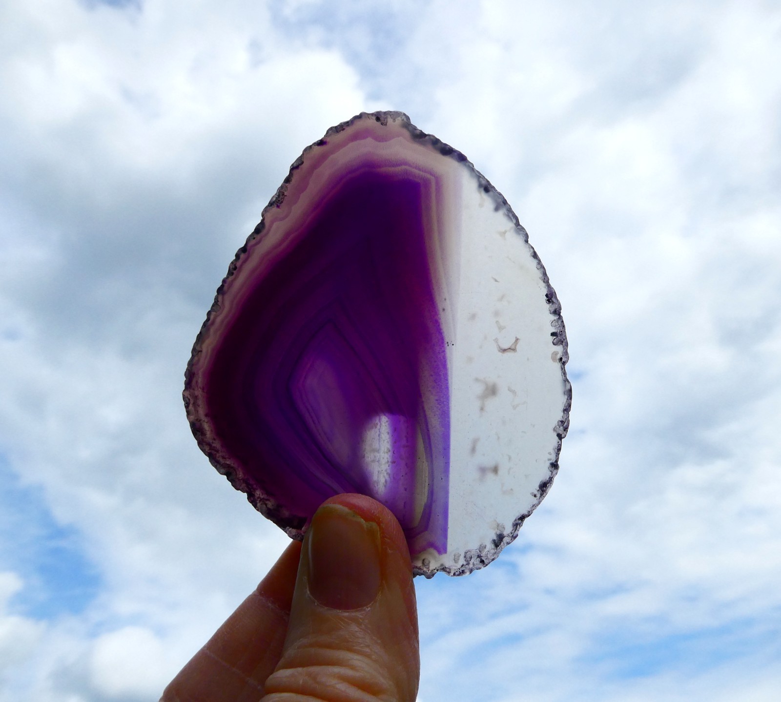 Large Polished Purple Agate Crystal Slice 78mm (7.8cm) x 63mm (6.3cm) Brazil