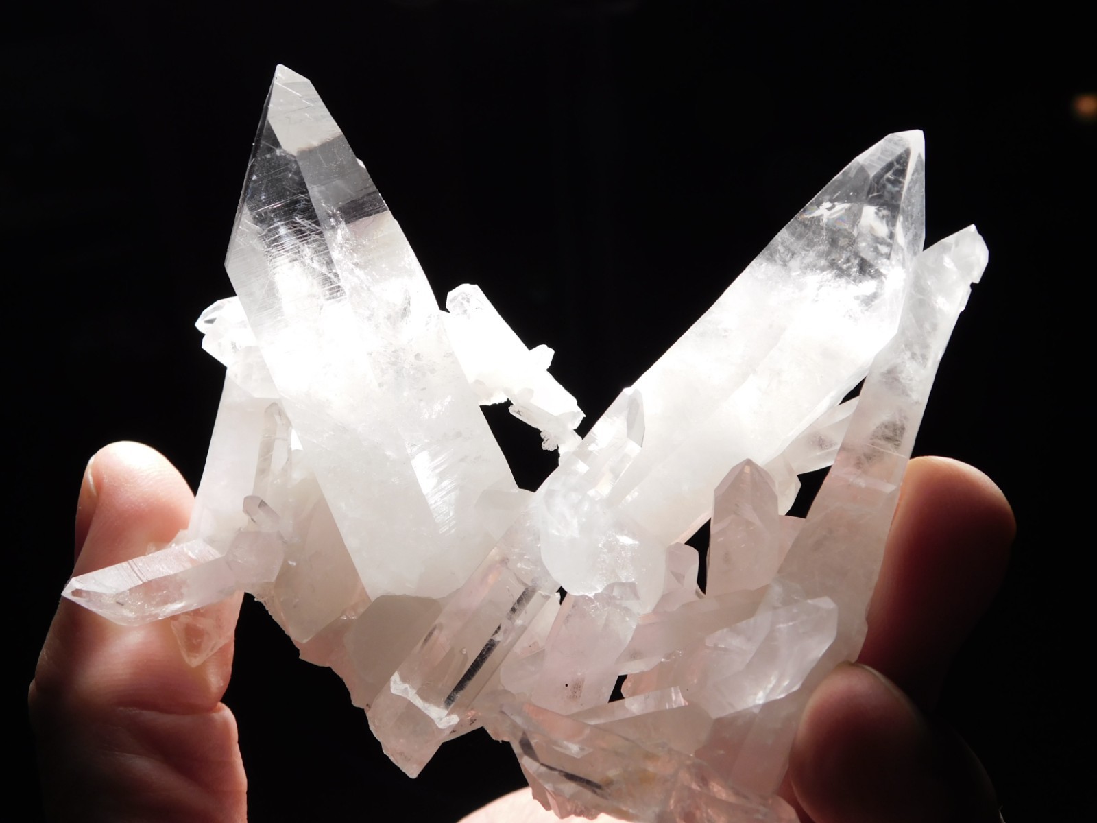 Larger! VERY TRANSLUCENT Quartz Crystal Cluster Collier Creek ARKANSAS 150gr
