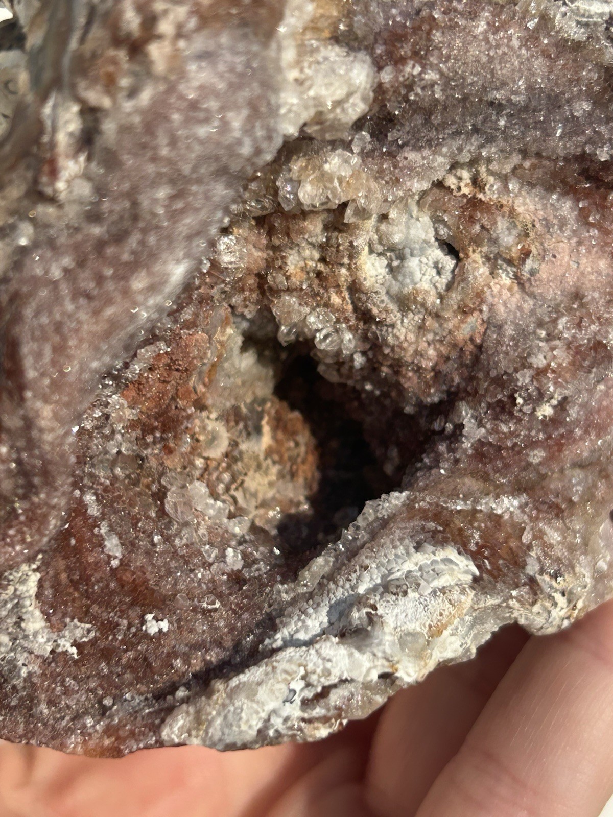 Pink Amethyst Freeform Druzy Geode Fortification Agate Stalactite 8.9 oz