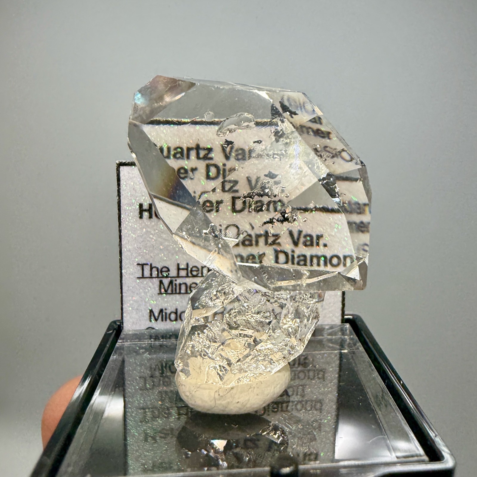 A+ Grade Herkimer Diamond Gem Cluster, Flawless Clarity, Minor Hydrocarbon
