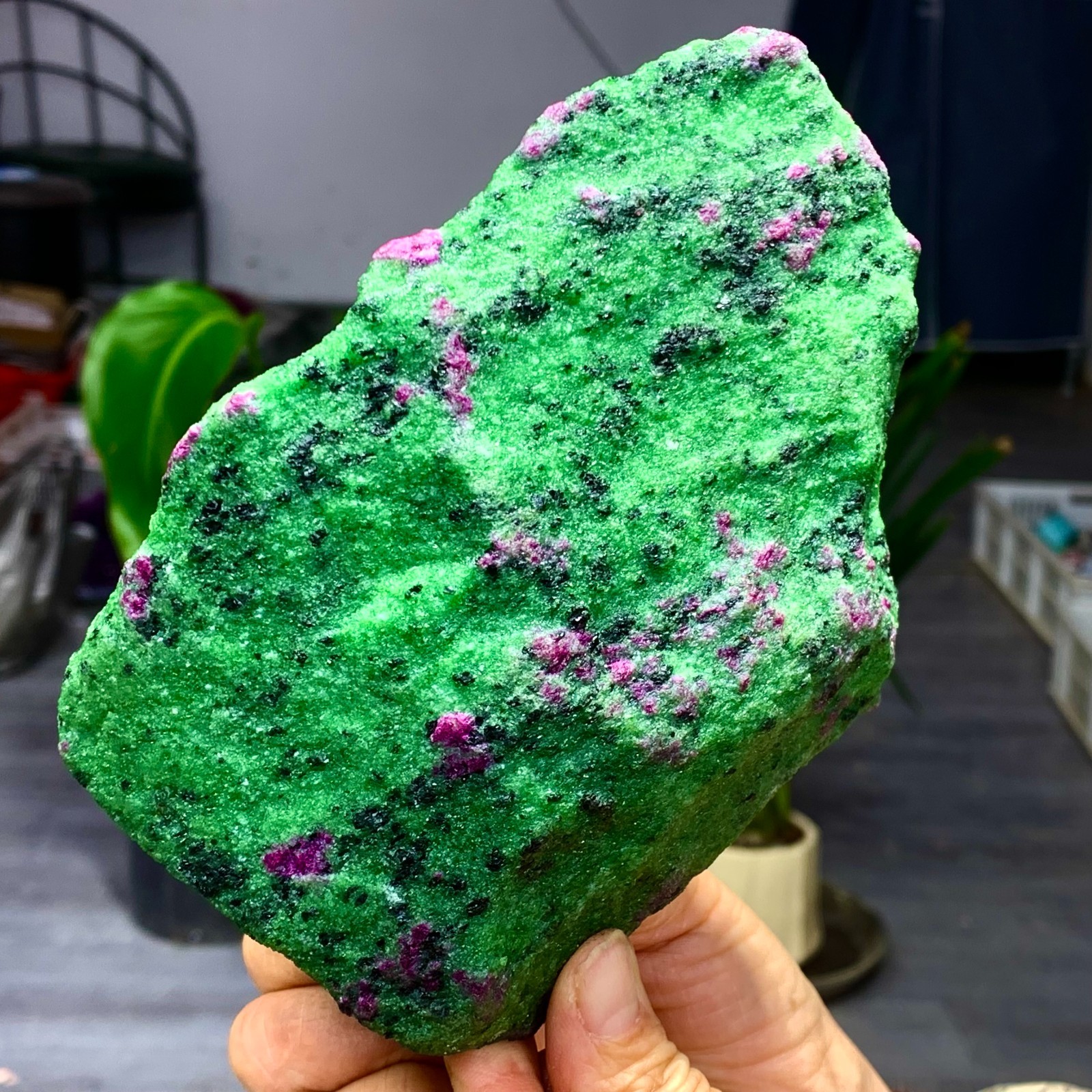 3.5LB Natural green Ruby zoisite (anylite) crystal Chakra Healing Energy A761