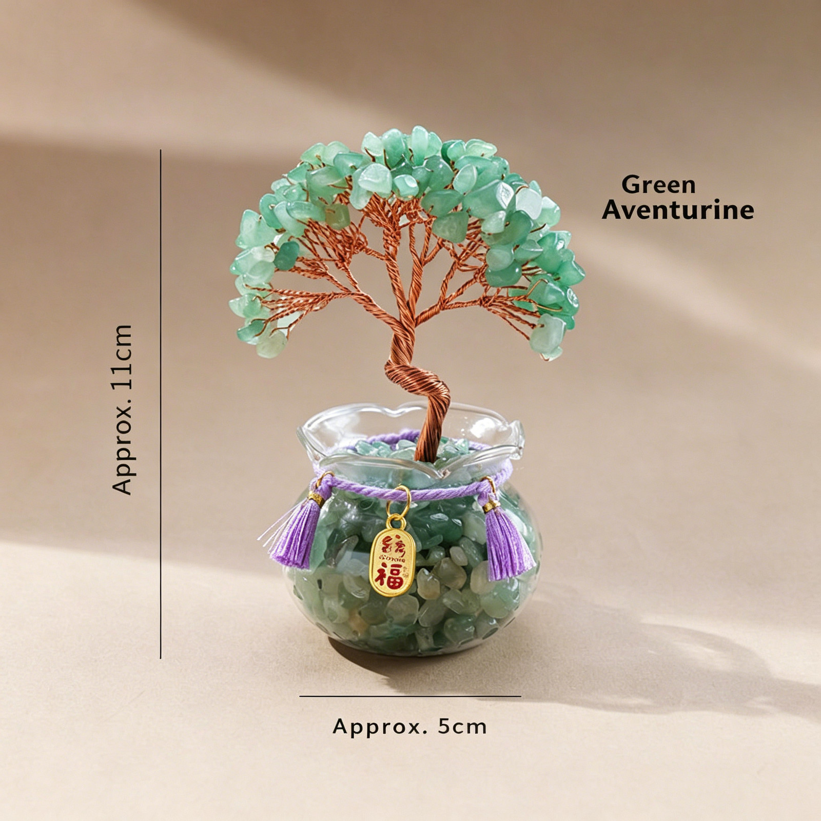 Natural Citrine Money Tree Ornament, Lucky Desktop Crystal Tree Decor for Home &