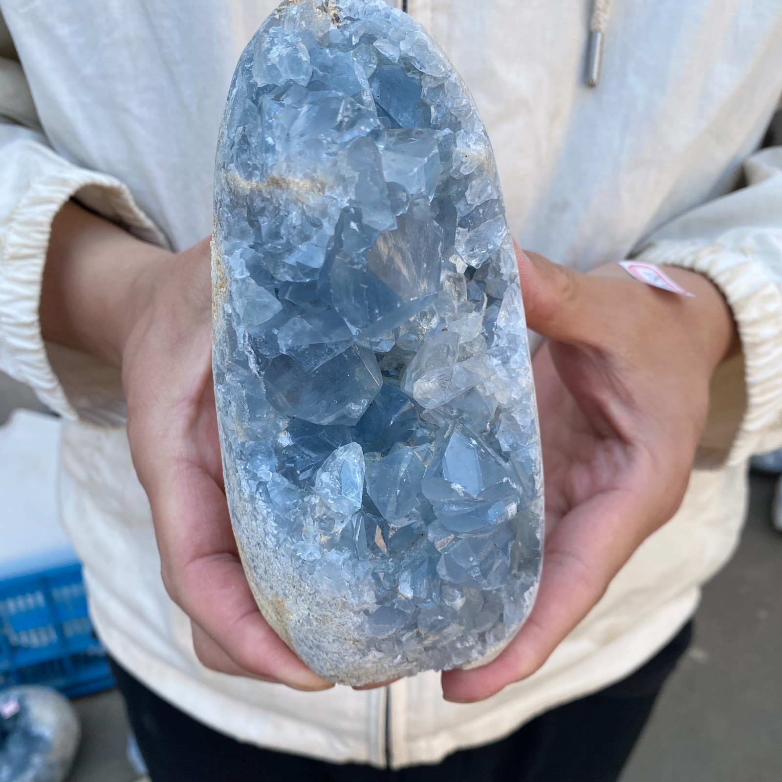 3.7LB Celestite Cluster Blue Geode Crystal Rock Yoga Meditation Reiki Decor
