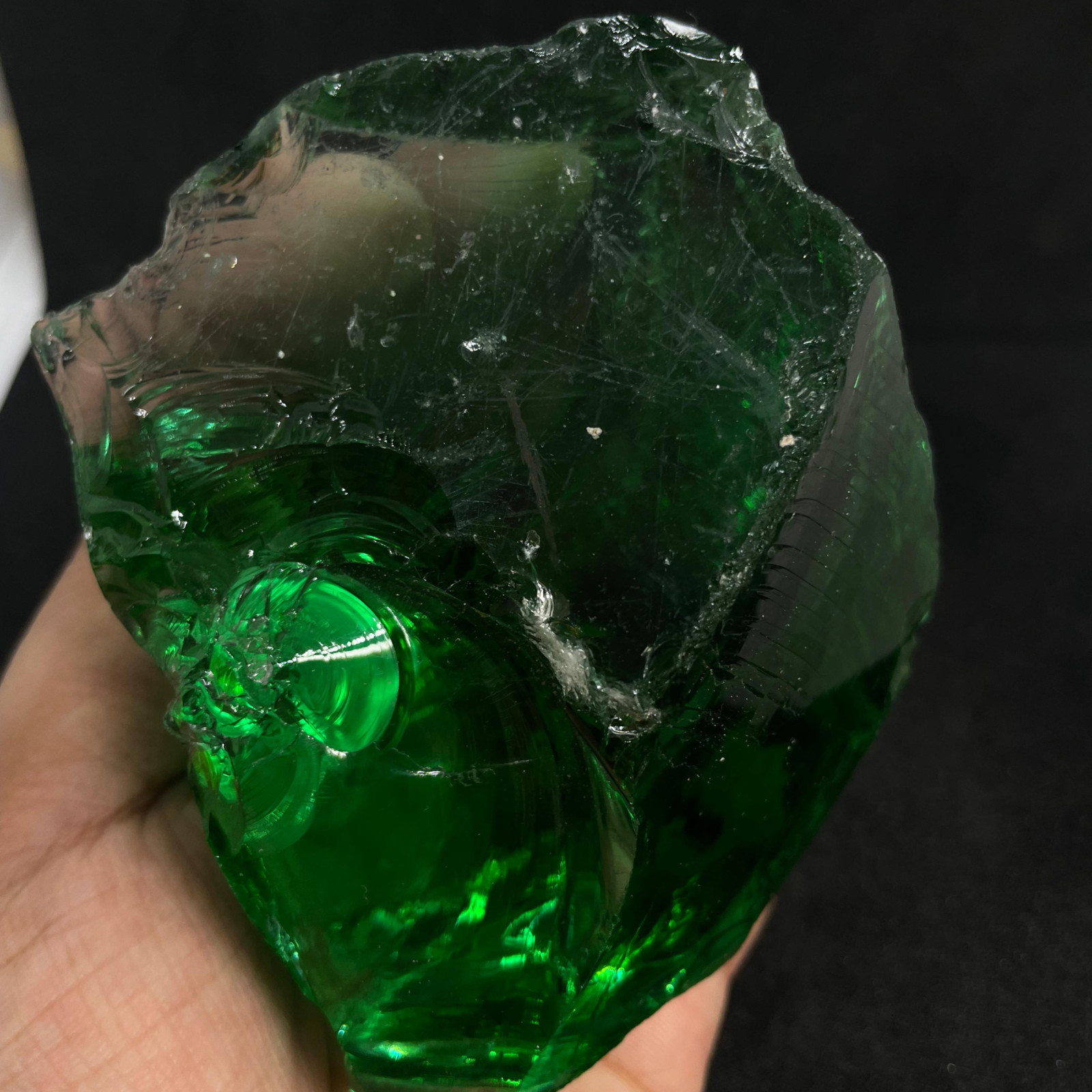 Premium Large Raw Green Obsidian Stone 1050-1200 CT– Crystal for Home Décor