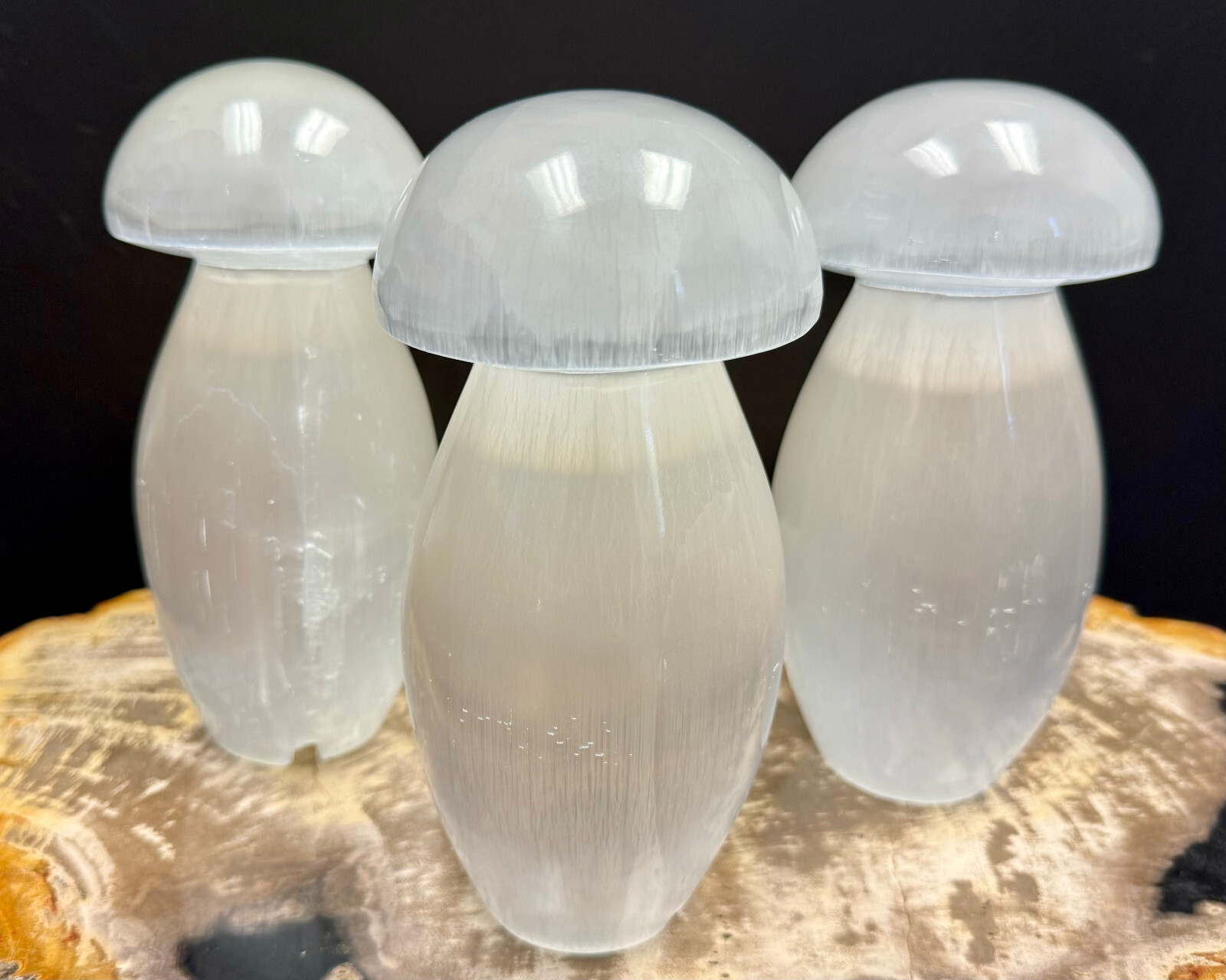 Selenite Mushroom Lamp, LARGE Natural Selenite Crystal Lamps (Selenite Lamp)