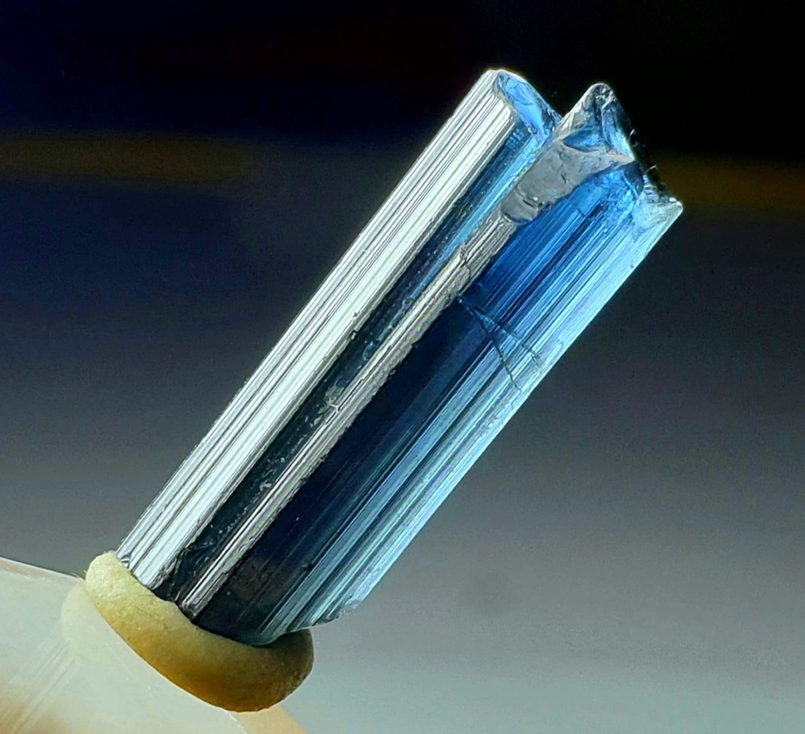 Dark Blue Indicolite Black Table unterminated Tourmaline Crystal From Afg