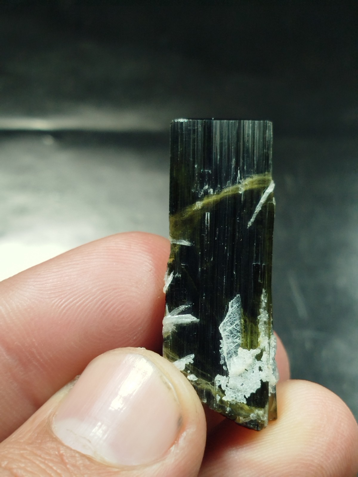 Green Cap Tourmaline With Feldspar Crystal From Astak Nala Skardu Pak 14 Grams