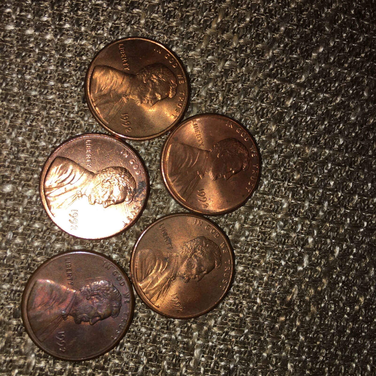 1992 penny close am no mint mark