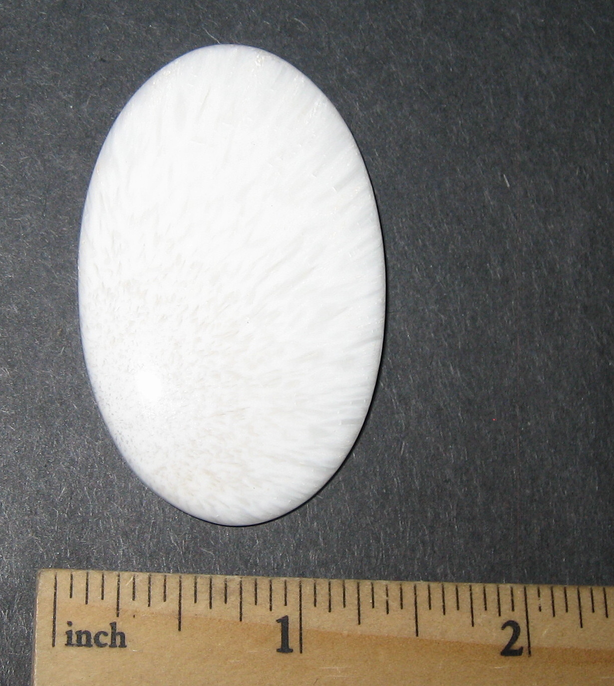 55x34mm POLISHED NATURAL SCOLECITE CRYSTAL STONE OVAL CABOCHON INDIA ~ 15.6g *4