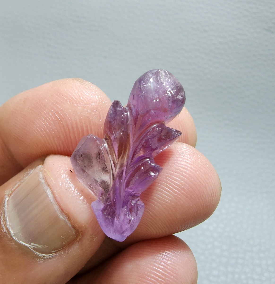 Lovely AA+ 19 Crt Purple Ametrine Flower Carving Gemstone Jewelry Making Carving