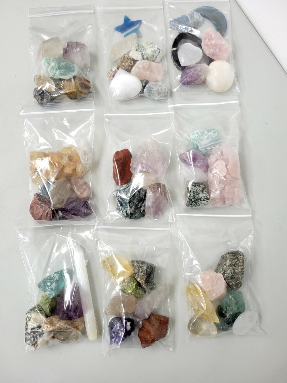 Random Crystals Lot, Assorted Mixed Gemstones, Bulk Rough & Tumbled Stones