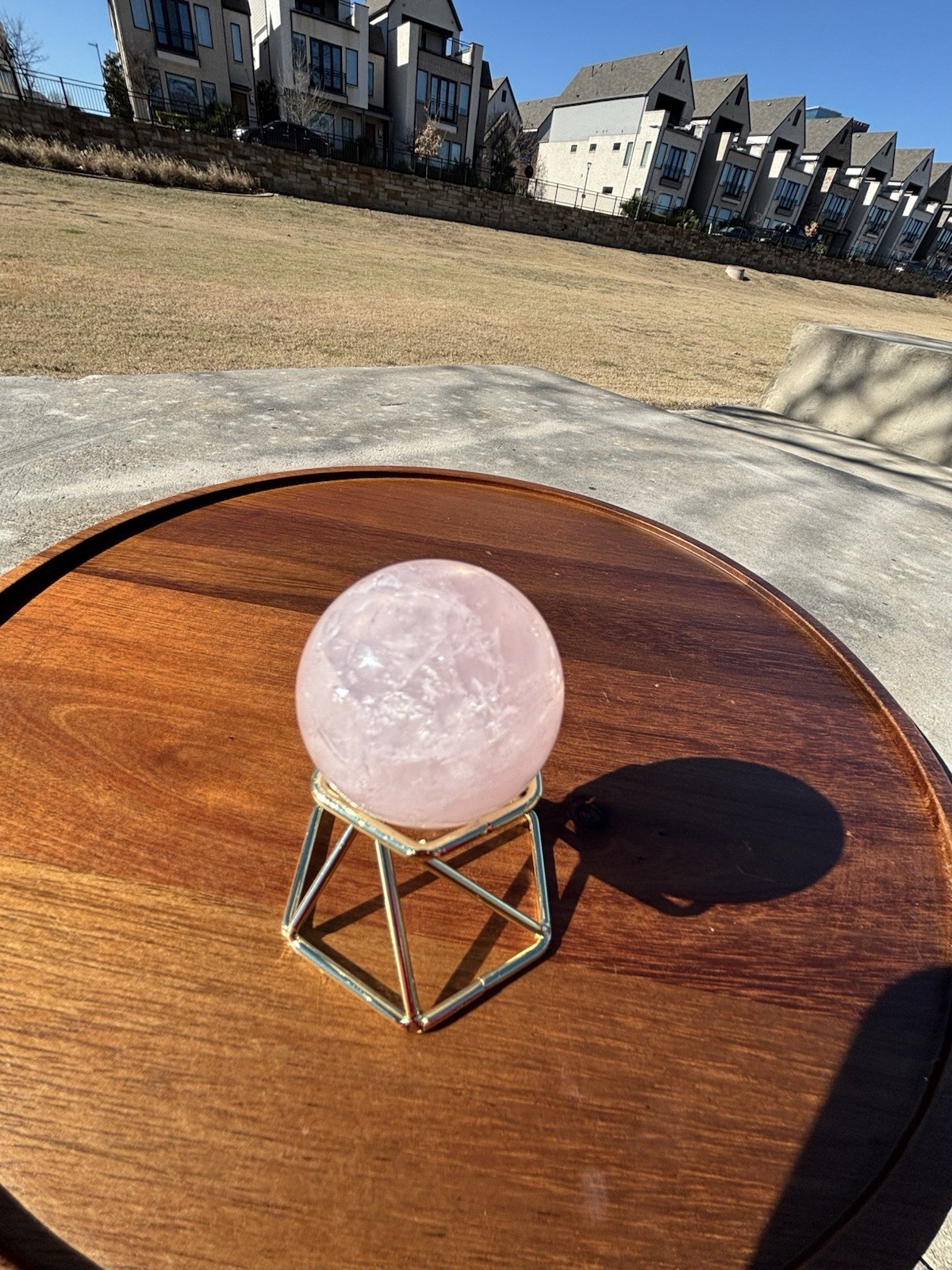 Rose Quartz Sphere 41mm (96g) Soft Pink Healing Stone Crystal Sphere
