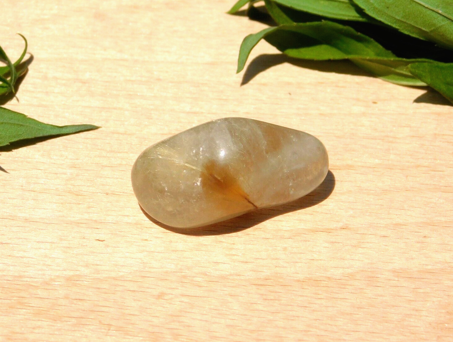 Clear Quartz Crystal with Gold Rutile Needles for Energy Healing and Meditation