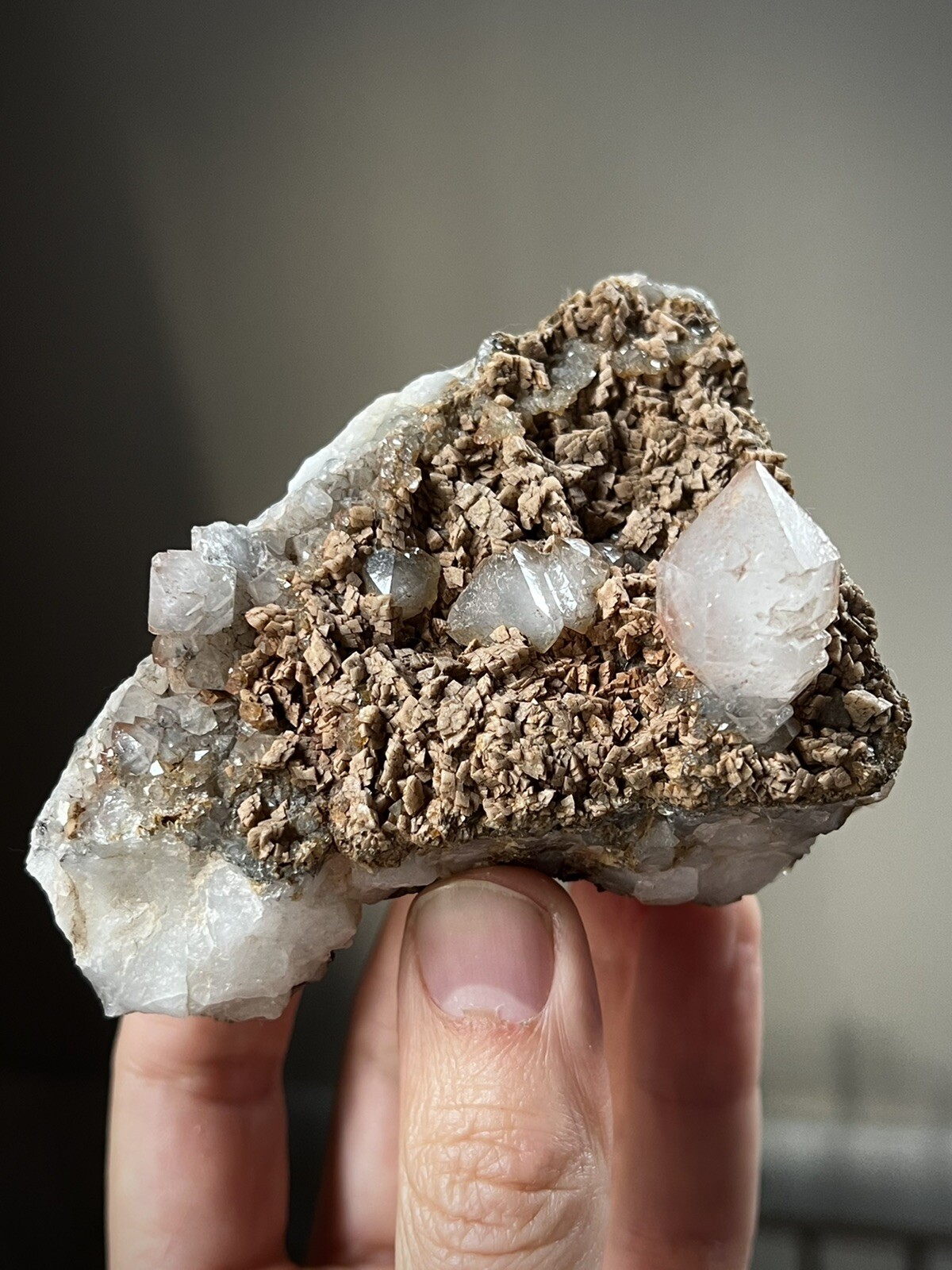 Rare Dolomite Quartz Crystal Scepter Quartz Dolomite On Quartz Specimen