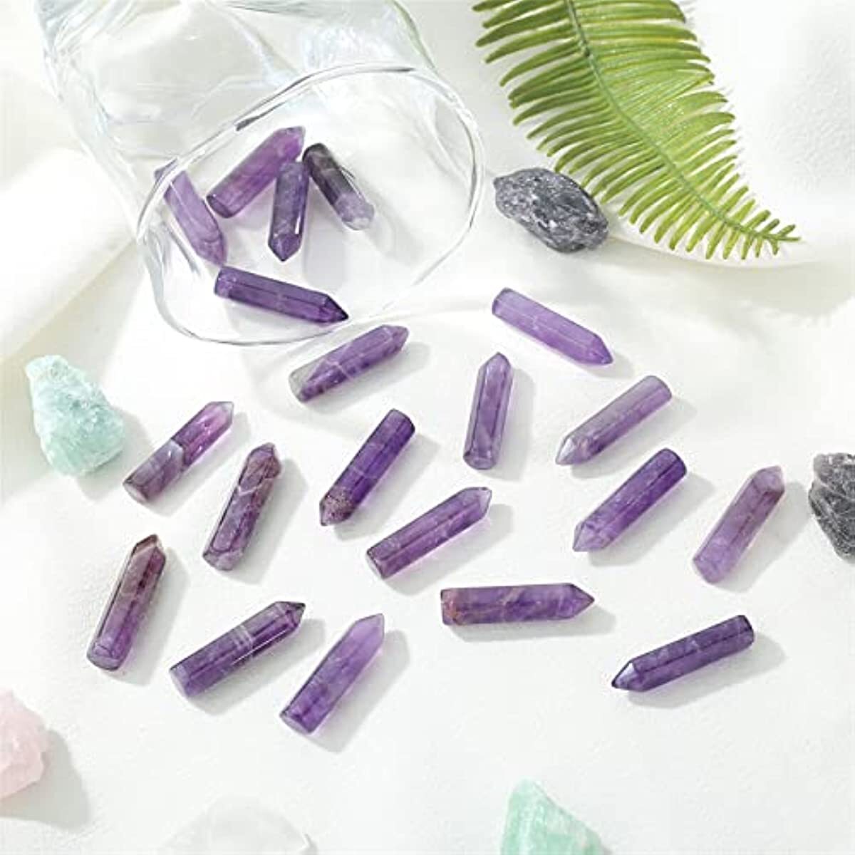 20pcs Amethyst Natural Healing Crystals Stones Polished Tumbled Gemstones Bulk