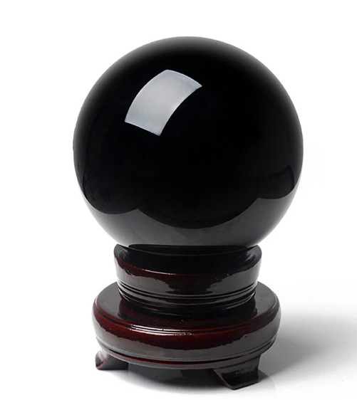 Black 80mm Crystal Gazing Sphere Ball for Photo Props and Party Decorations