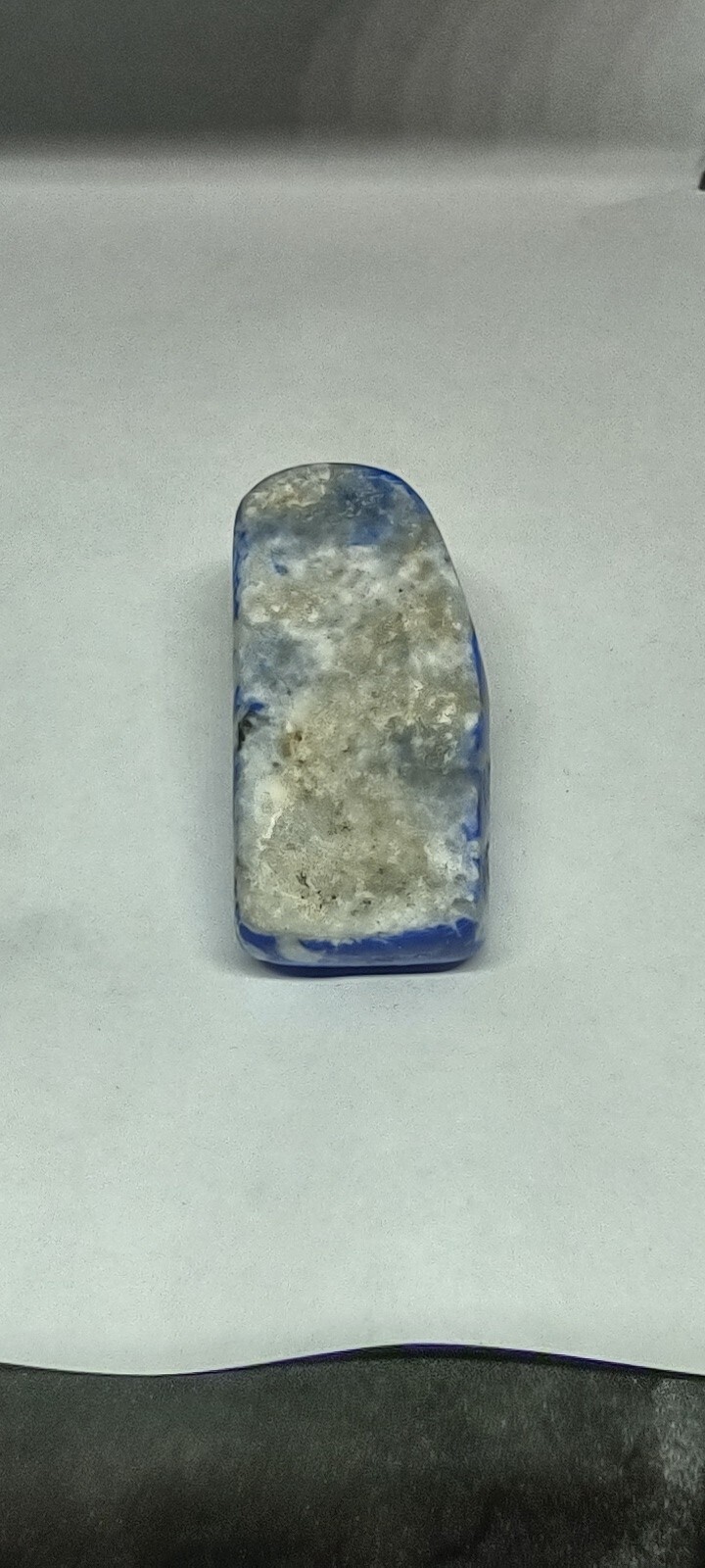 Lapis Lazuli Palm Stone Carved And Polished Rough On Back Side Afghanistan